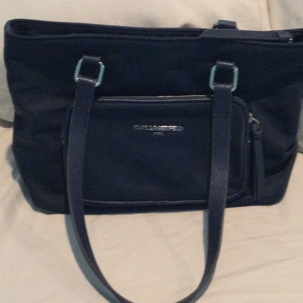Final sale price .. Karl Lagerfeld nylon navy bag in great condition
